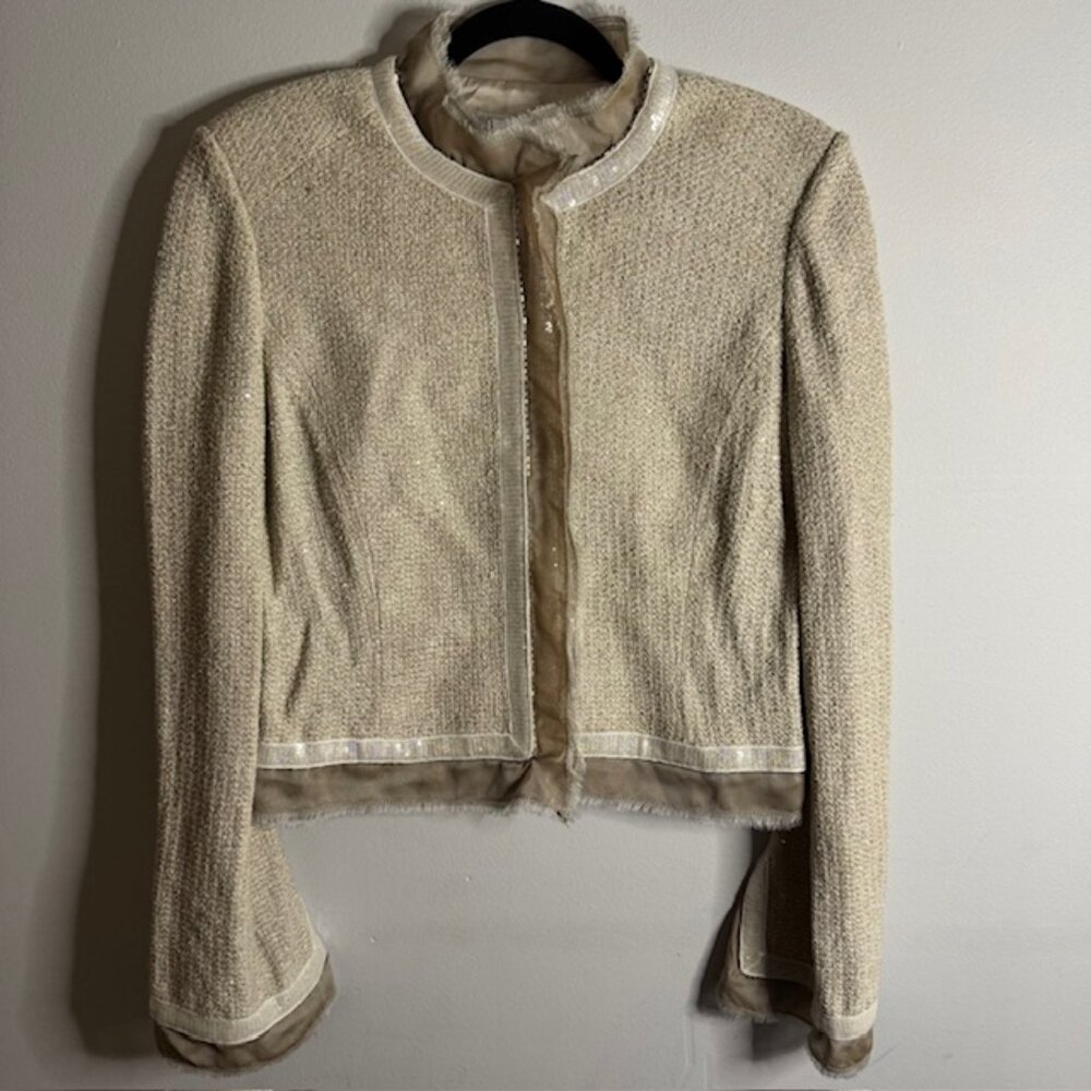 St. John Evening Sequined Tweed Jacket Size 14 NEW!!!
